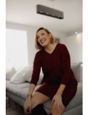 Šaty Plus Size s dlhším chrbtom, bordové FK565 - Internetový obchod - Butik